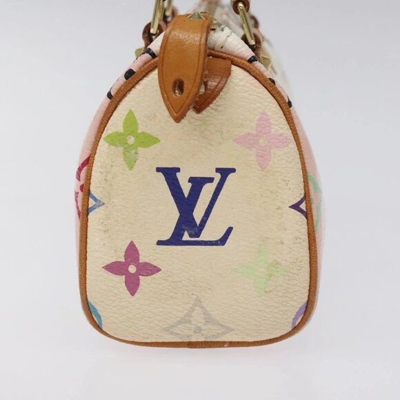 LOUIS VUITTON Monogram Multicolor Mini Speedy Hand Bag White M92645 Auth BA414AV - Picture 6 of 16
